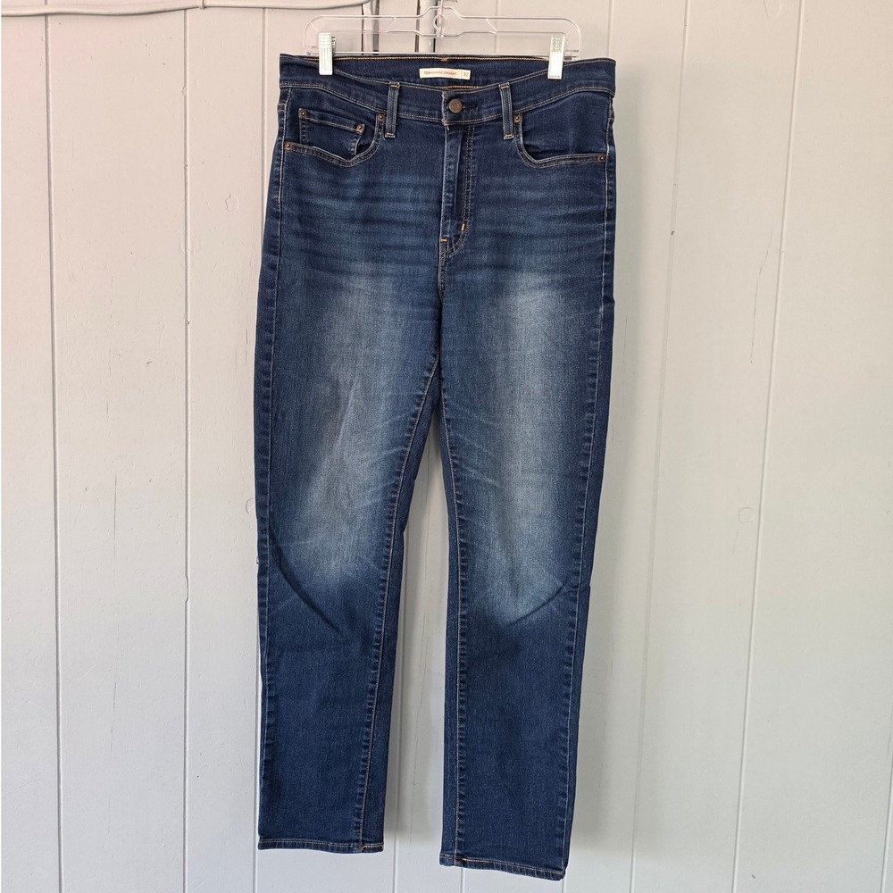 Levis 724 High Rise Straight Jeans Dark Wash Denim Blue Pants Mens 32x30